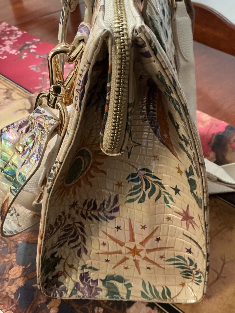 NWOT Brahmin Caroline Satchel Vitality Celestial Melbourne Leather - Picture 9 of 9